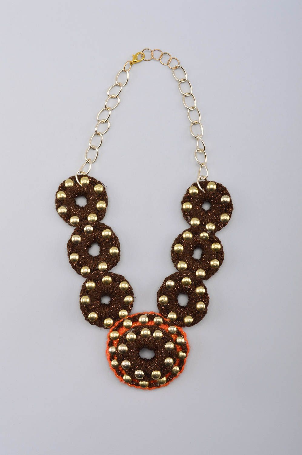 Designer necklace handmade stylish accessory textile necklace for women photo 4
