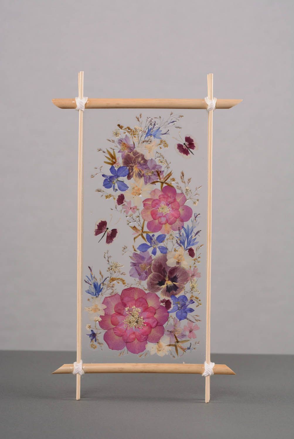 Quadro con fiori secchi fatto a mano quadro insolito decorazione da parete foto 1