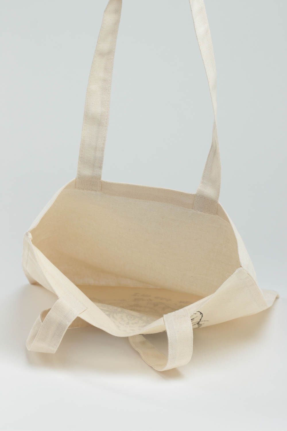 Unusual beautiful women's handmade fabric shoulder bag with painting eco photo 4
