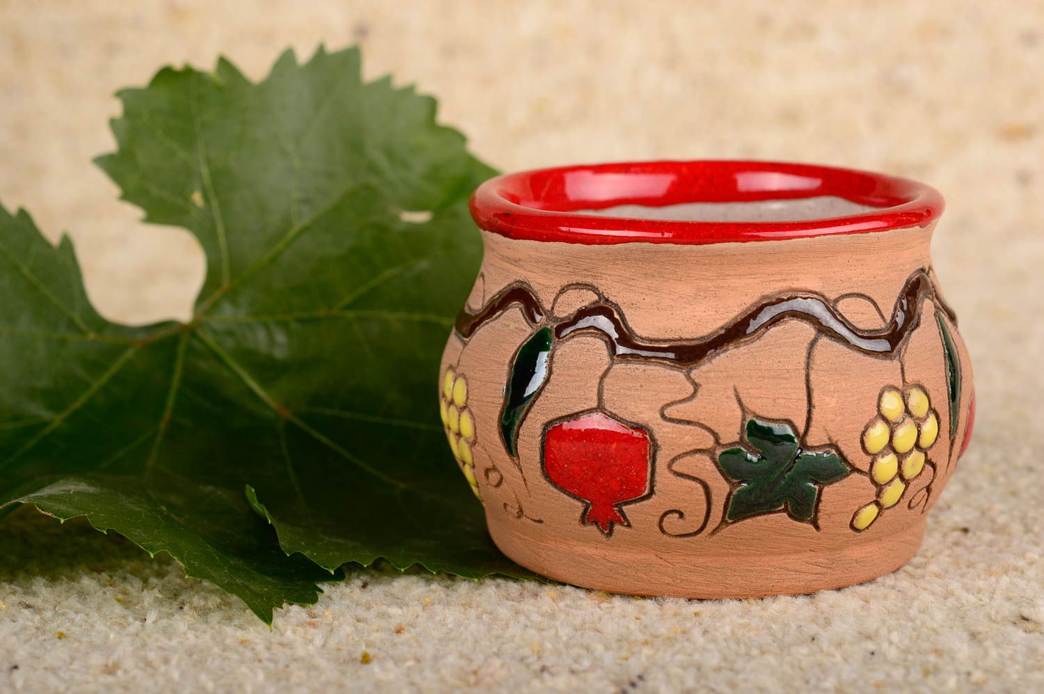 Handmade Keramik Zuckerdose Geschirr aus Ton Geschenk Idee 170 ml für Küche foto 5