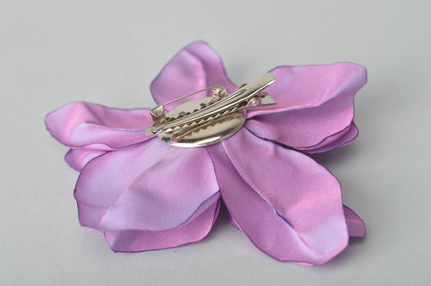 Stylish handmade textile brooch flower barrette designer hair accessories photo 5