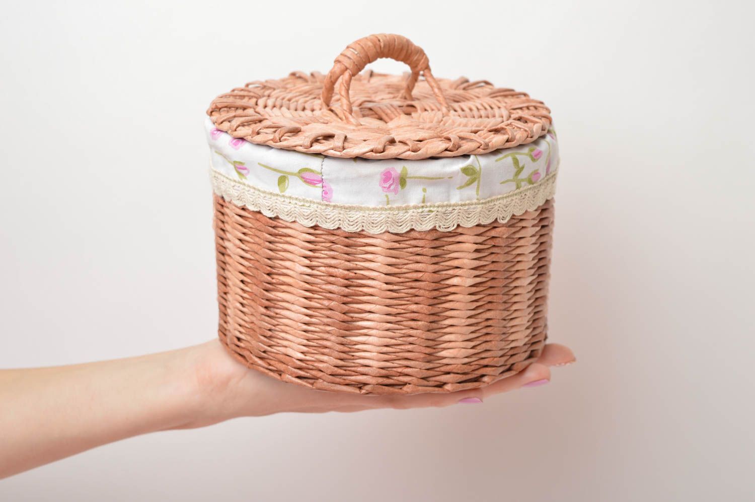 Homemade home decor storage basket paper basket handmade decorations cool gifts photo 2