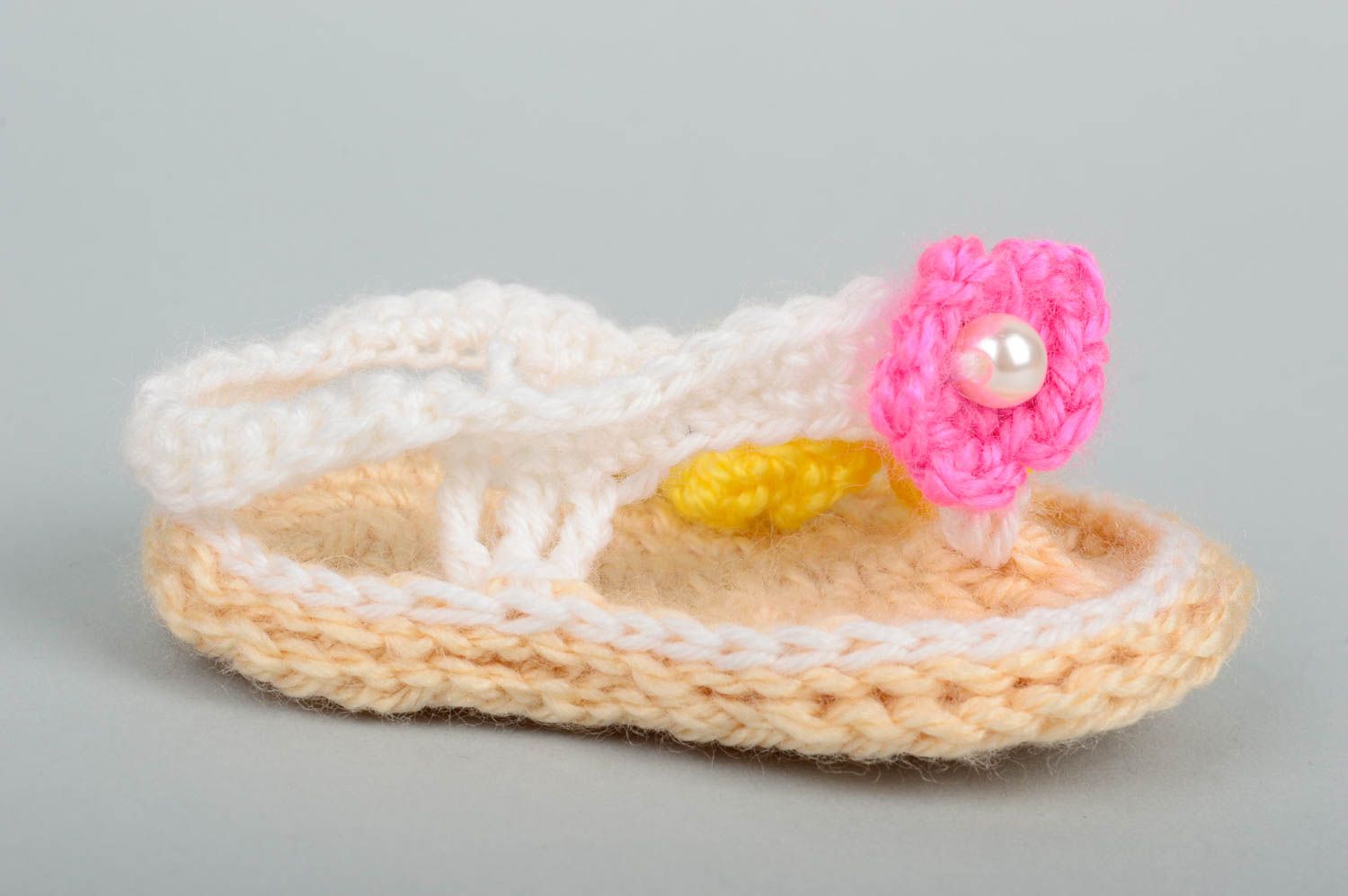 Chaussons bébé fait main Accessoire bébé tricotés au crochet Cadeau enfant photo 4