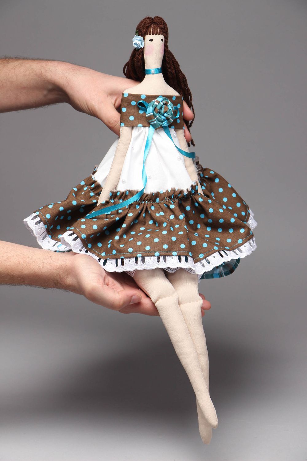 Игрушка кукла из ткани красивая оригинальная  фото 4