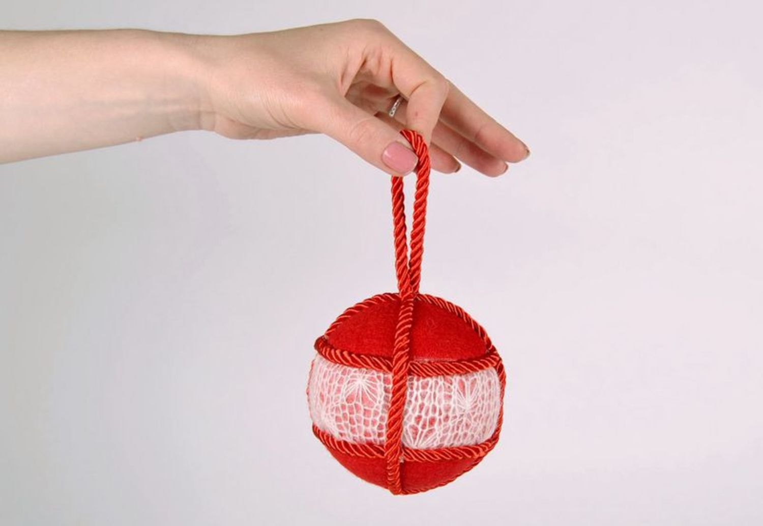 Новогодняя игрушка елочная игрушка шар красный фото 5