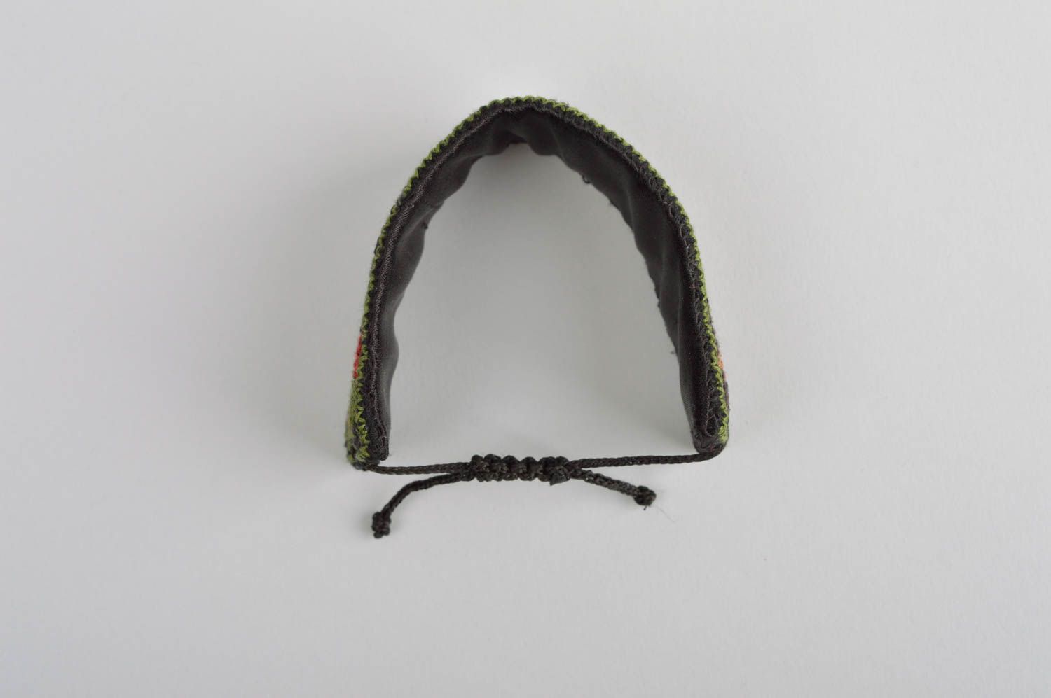 Handmade Schmuck breites Armband Accessoire für Frauen Armband textil bestickt foto 4