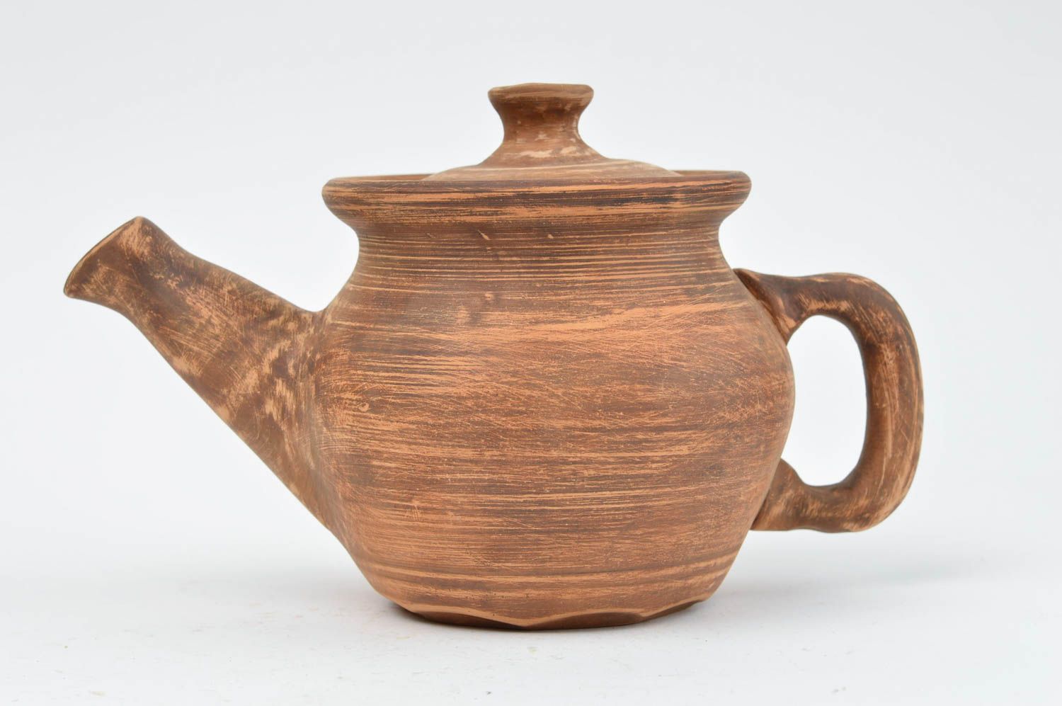 Керамический чайник ручной работы полукруглый оригинальный красивый авторский фото 2