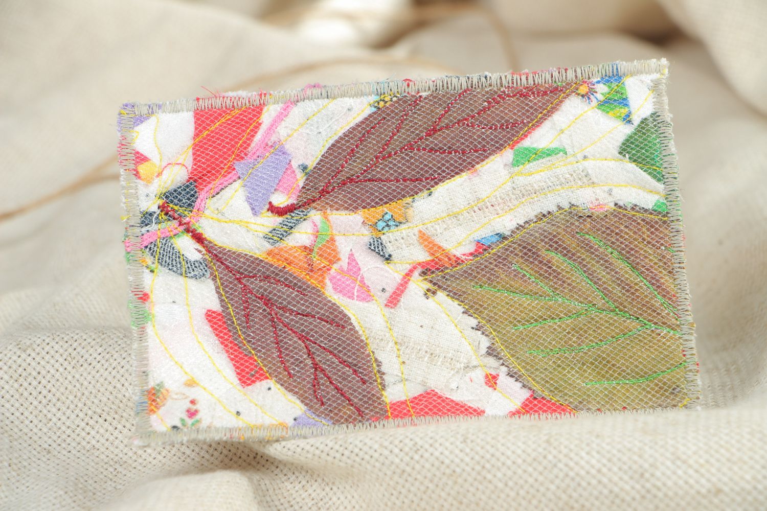 Панно на стену в технике пэчворк текстильная смальта Осеннее фото 5