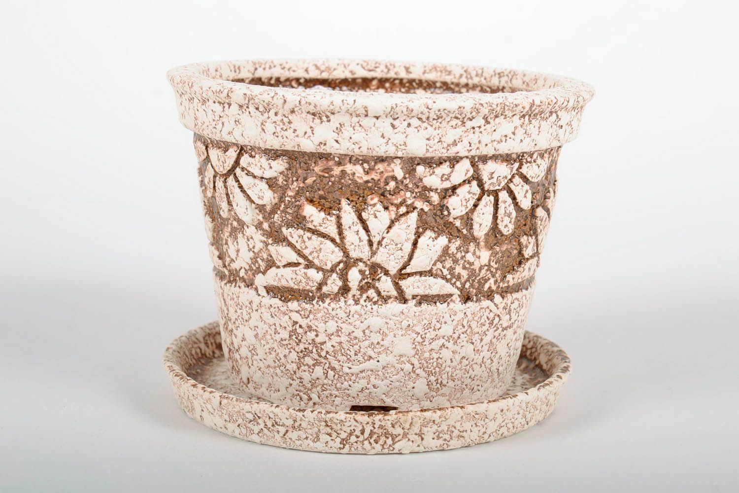 Vaso in ceramica per piante fatto a mano vaso per fiori con sottovaso  foto 2