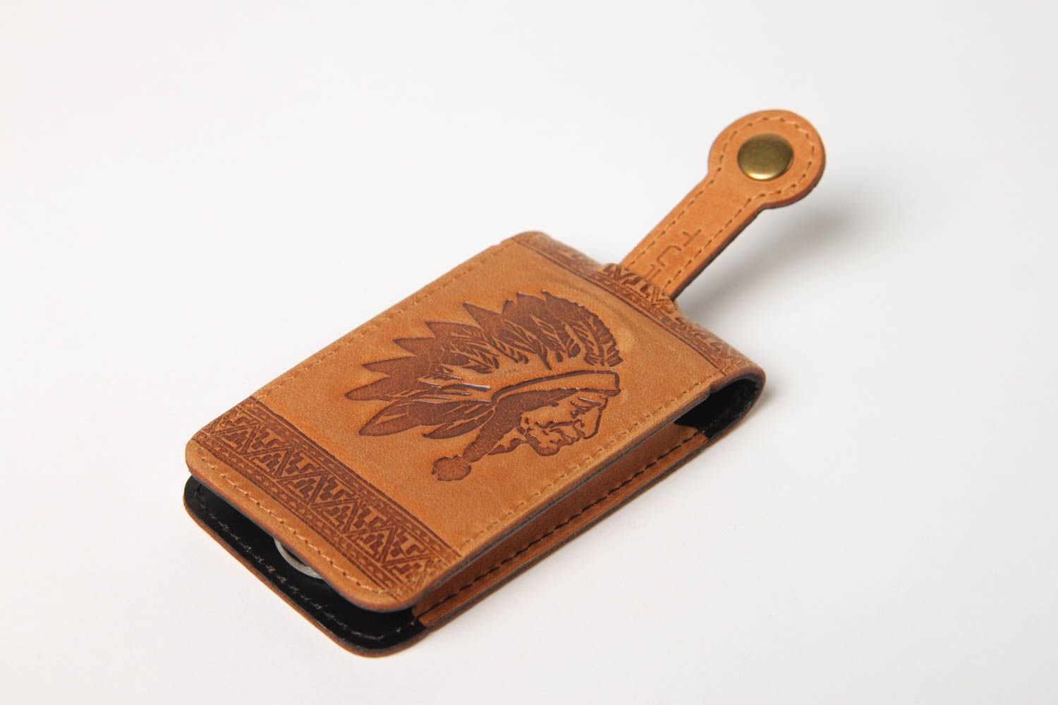 Stylish handmade leather key case unusual key holder design best gift ideas photo 2