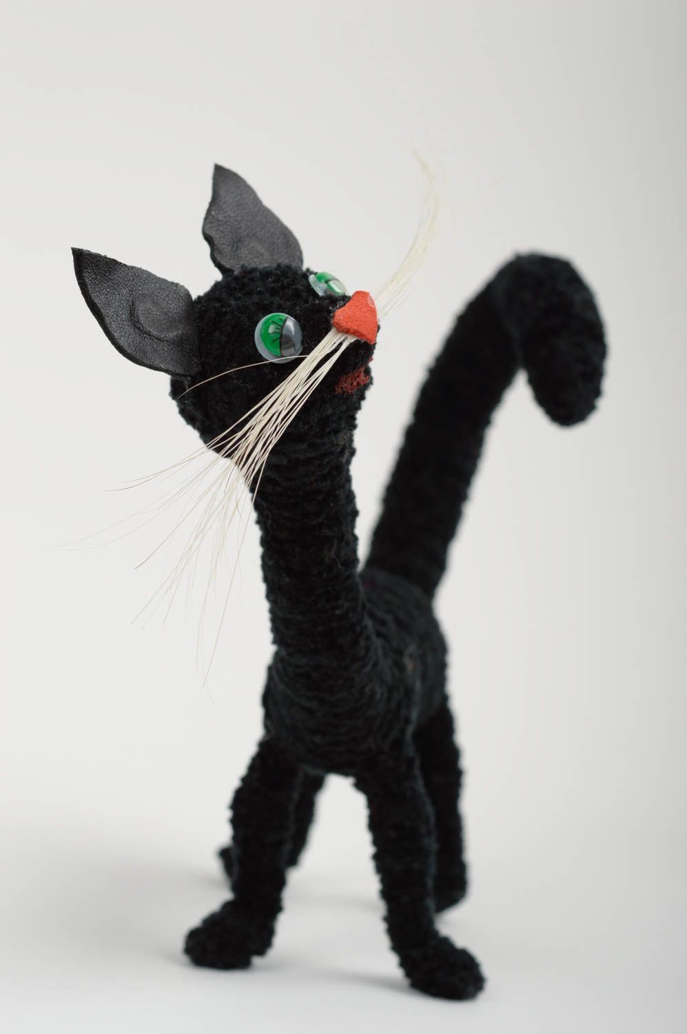 Jouet chat Peluche faite main Déco maison cadeau insolite pour enfant cuivre photo 3