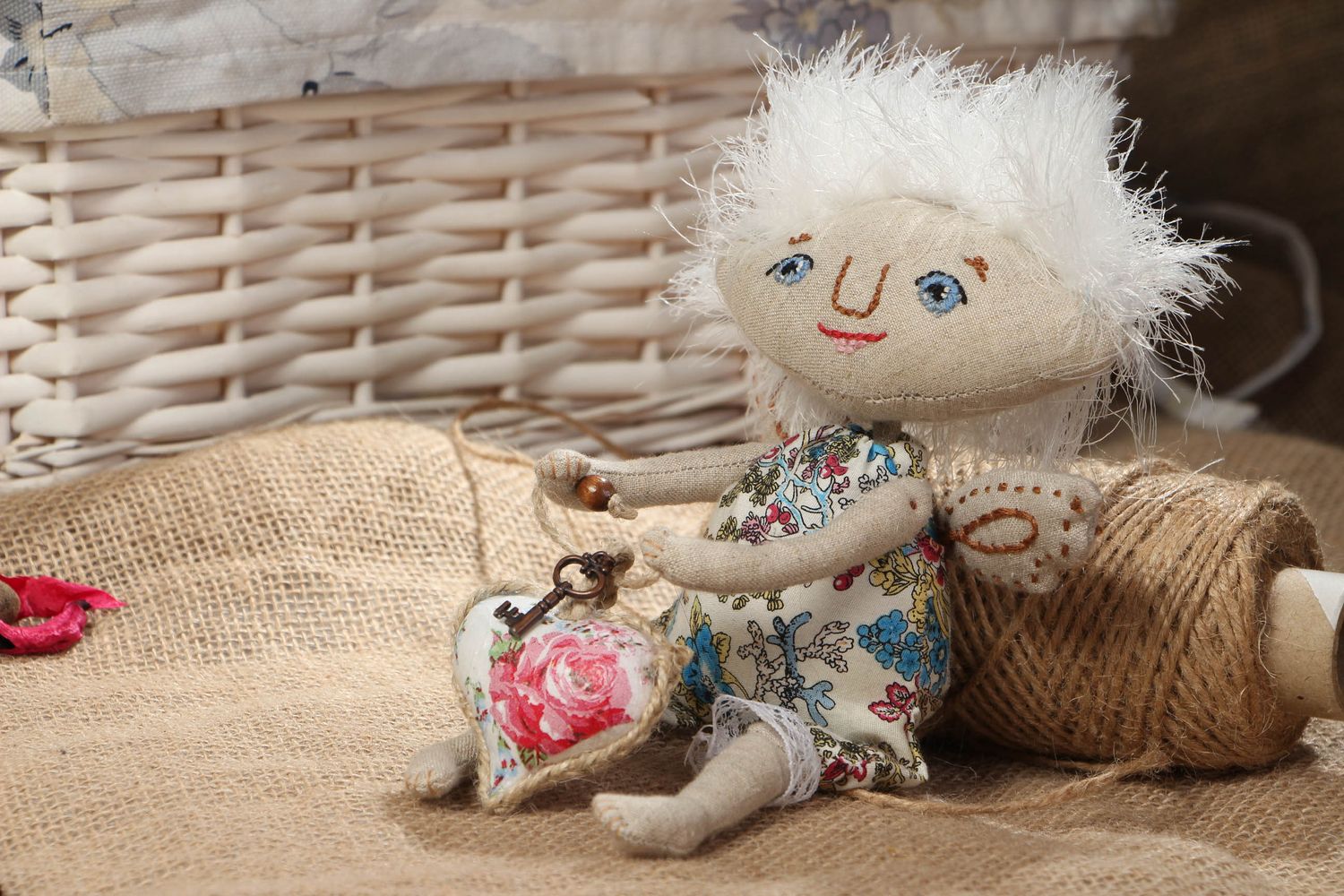 Авторская кукла текстильная для интерьера Ангел  фото 5
