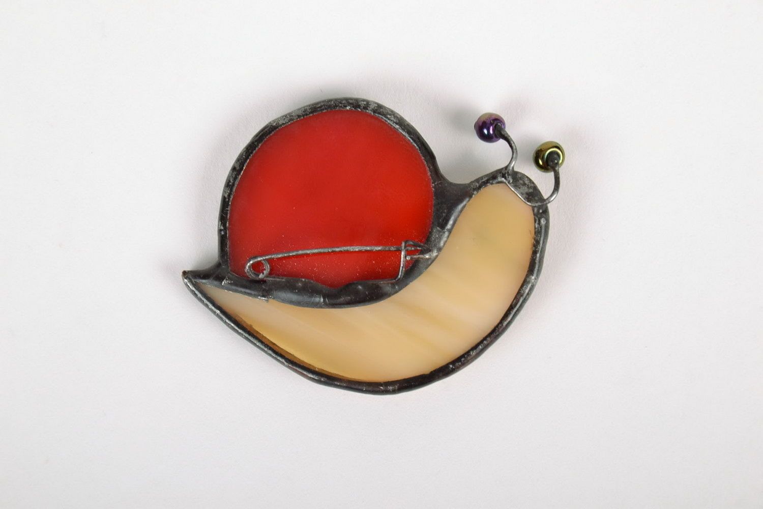 Stained glass brooch Snail photo 2