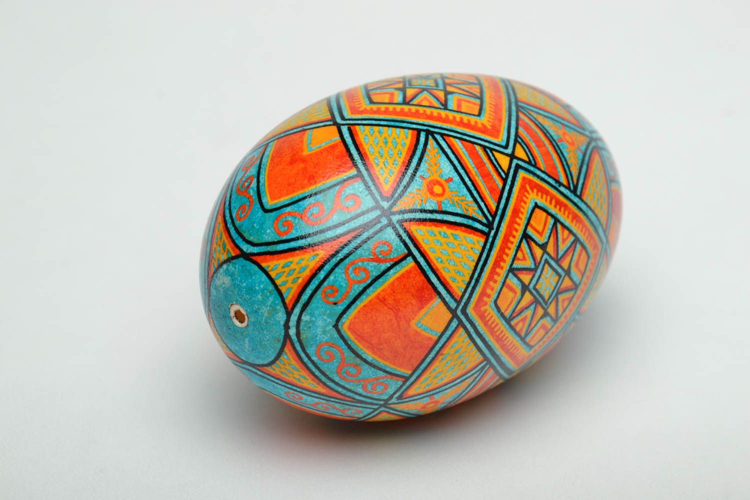 Handmade decorative egg with bright painting photo 3