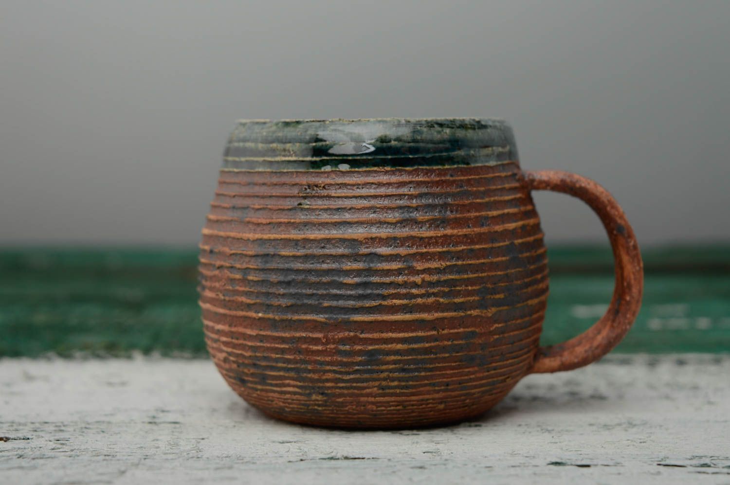 Керамическая чашка покрытая глазурью Слезы моря фото 4
