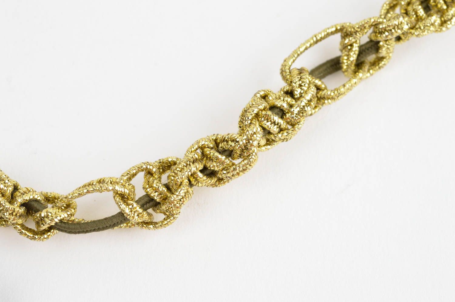 Handmade Halskette für Frauen Rocailles Kette Frauen Accessoire gelbes Gold foto 4