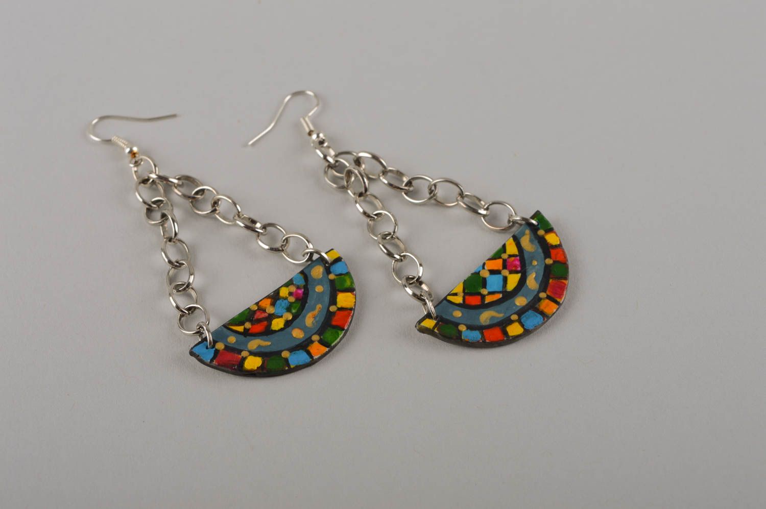 Elegant ceramic earrings handmade earrings jewelry in Oriental style photo 3