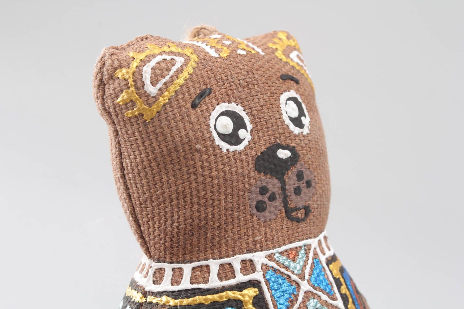 Pingente decorativo artesanal de tecido processado com café Urso foto 3