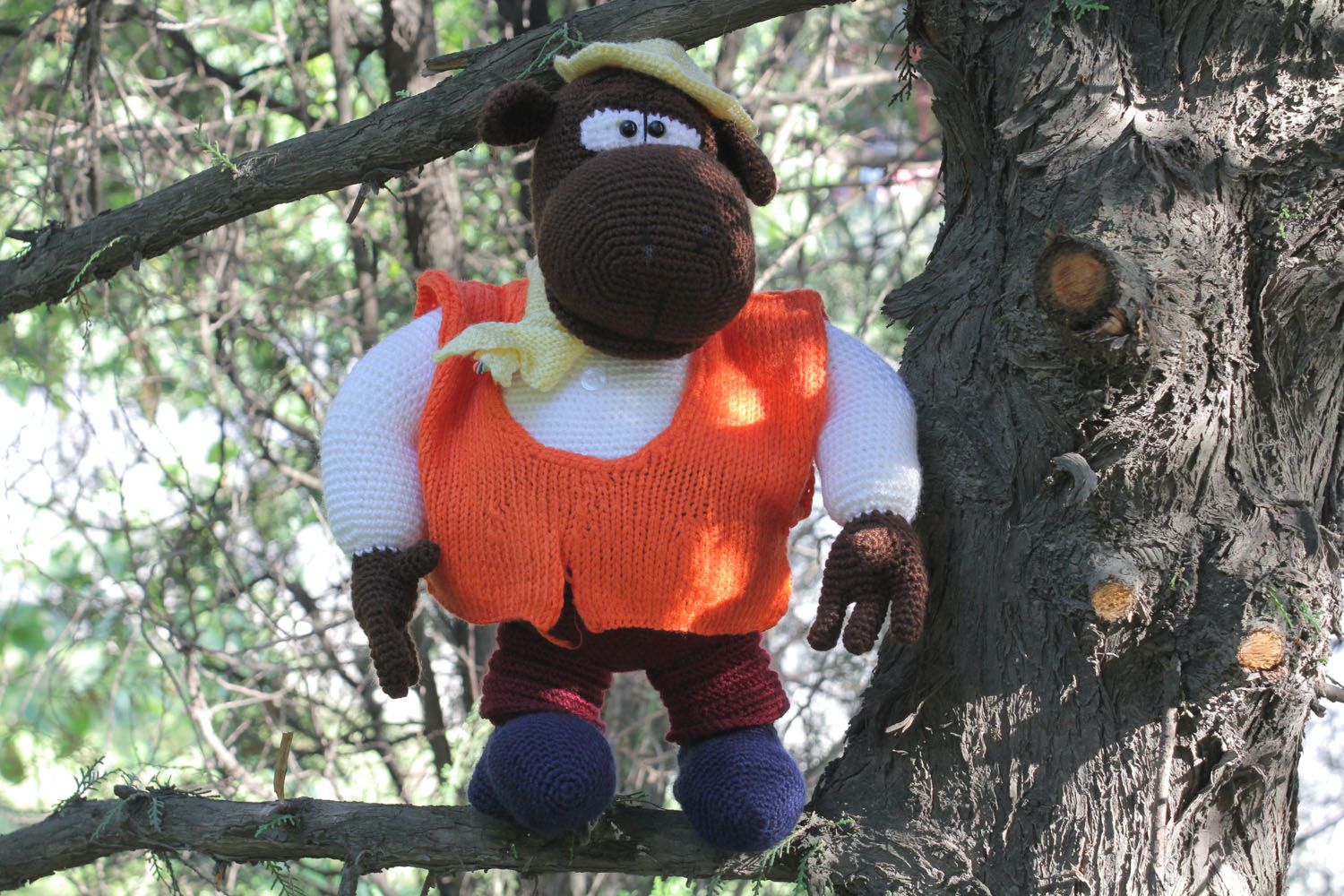Soft knitted toy Hippopotamus photo 1
