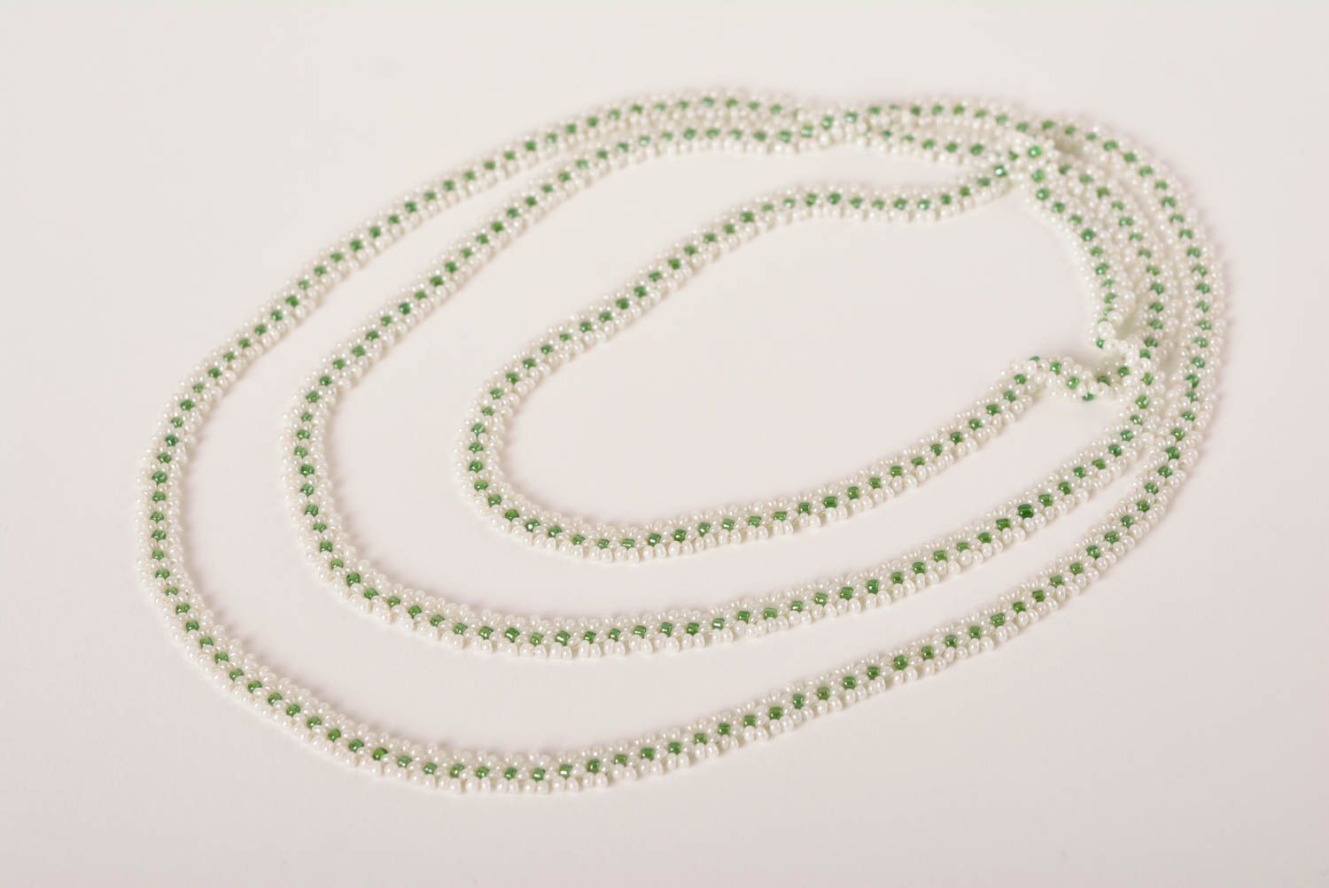 Long handmade beaded necklace woven bead necklace beautiful jewellery ideas photo 1