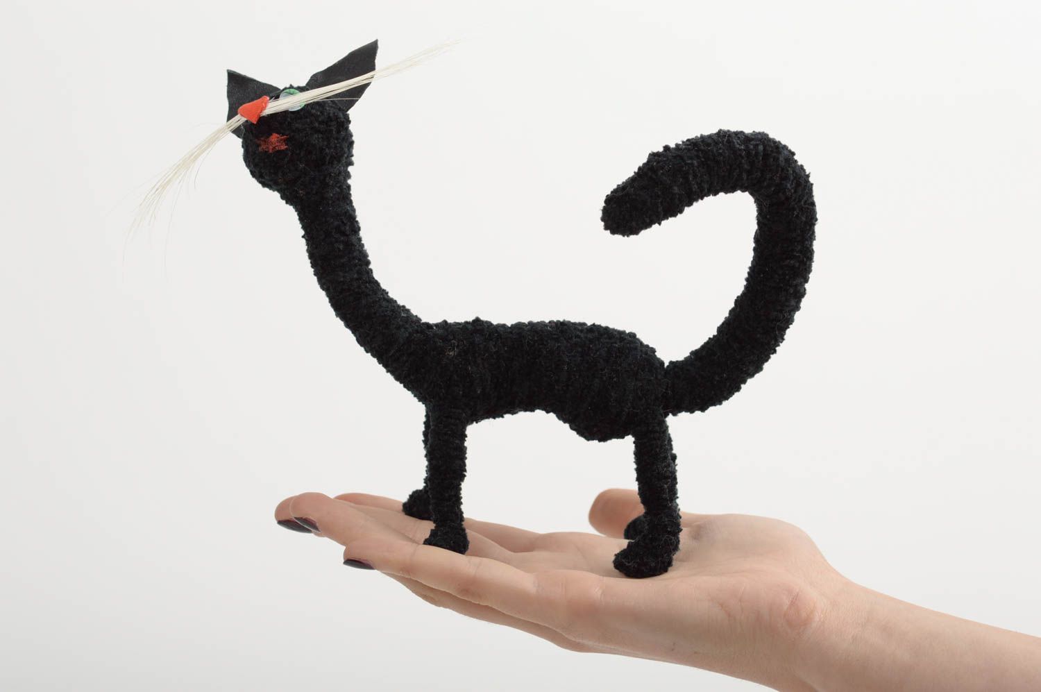 Jouet chat Peluche faite main Déco maison cadeau insolite pour enfant cuivre photo 5