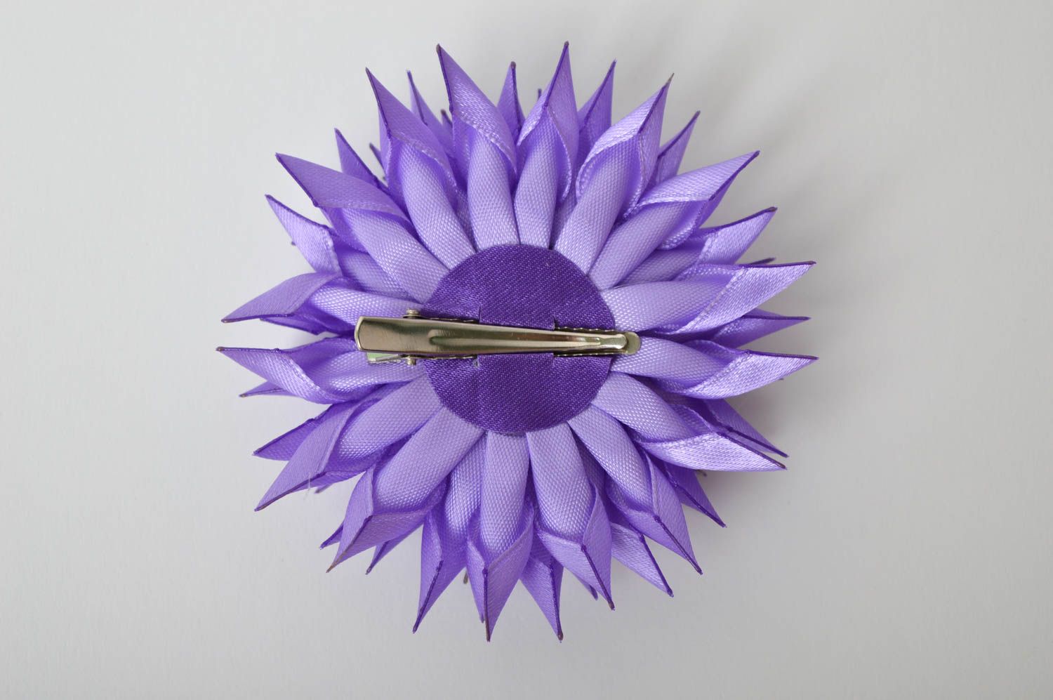 Pince cheveux fleur Barrette cheveux faite main violette Accessoire de tete photo 3