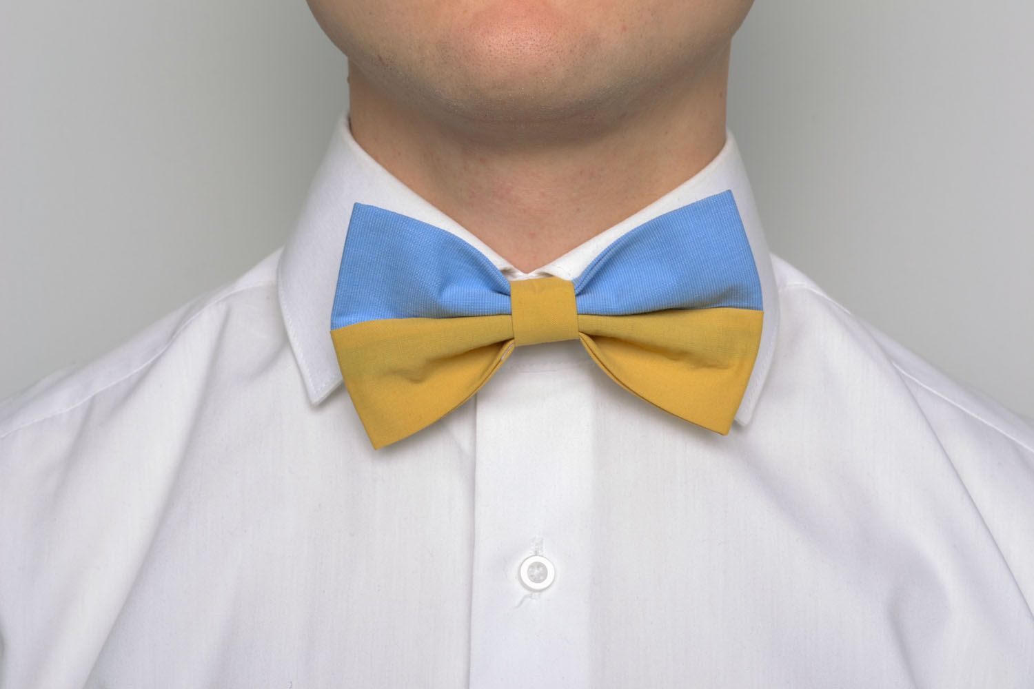 Yellow-blue bow tie photo 1