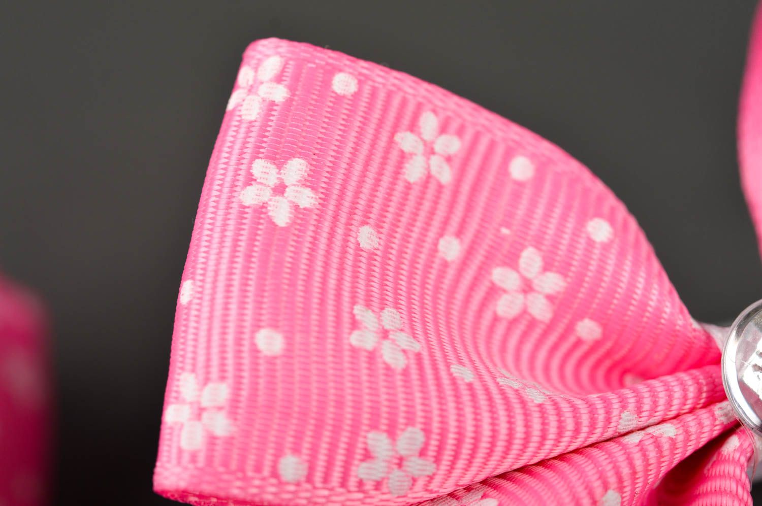 Аксессуар для волос handmade детская резинка розовый в цветы бантик для волос фото 3