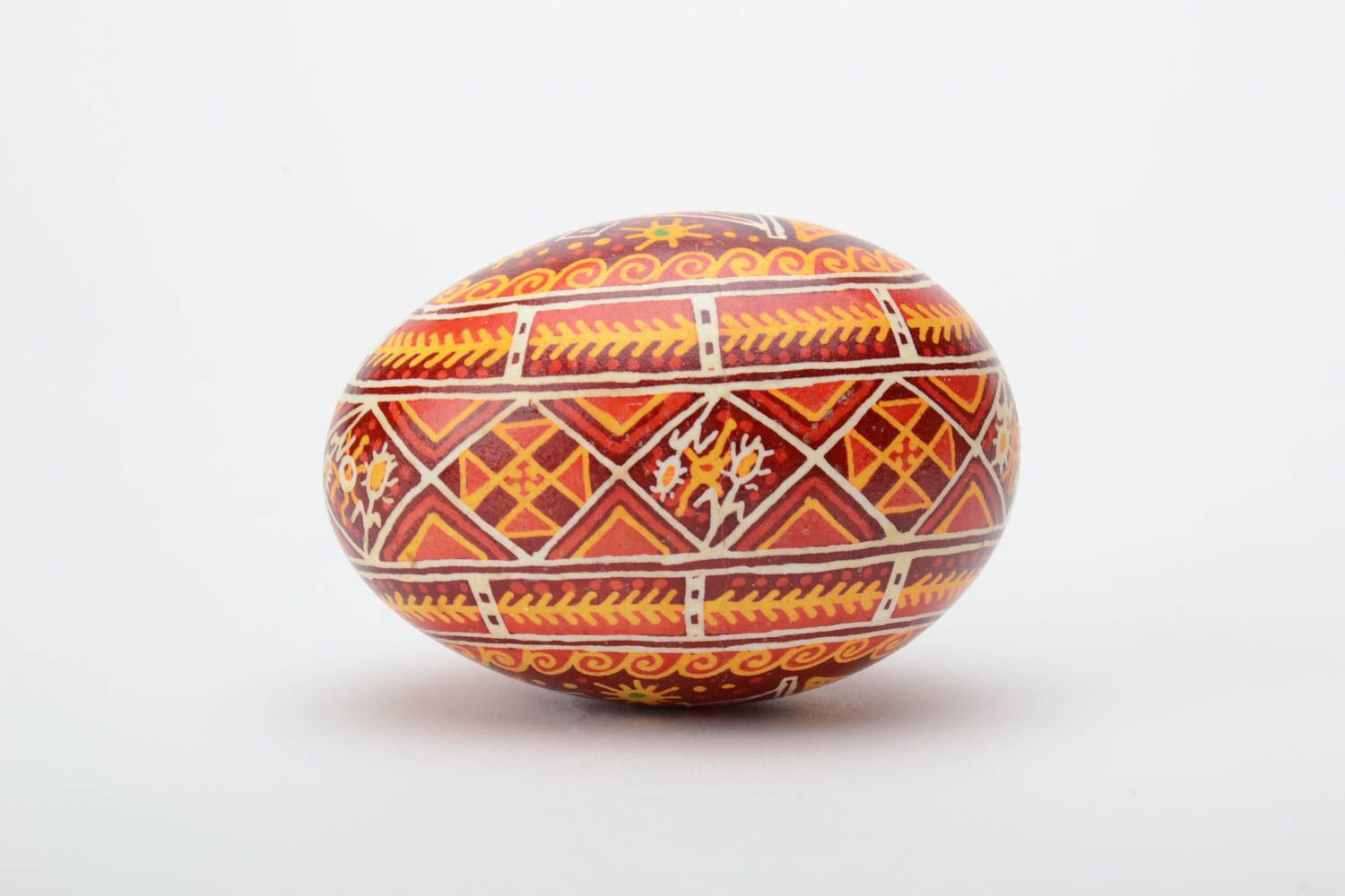 Handmade bright Easter egg painted with hot wax for interior decoration photo 3