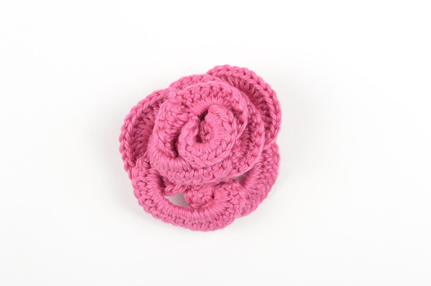 Fleur pour bijoux faite main Fourniture bijoux rose au crochet Loisirs créatifs photo 3