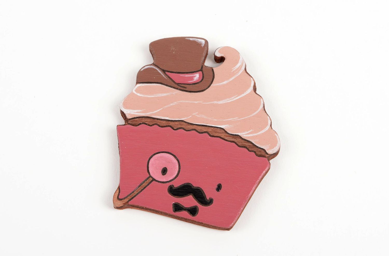 Kühlschrank Magnet handmade Deko Ideen Küche Deko Accessoire aus Holz Cupcake foto 1