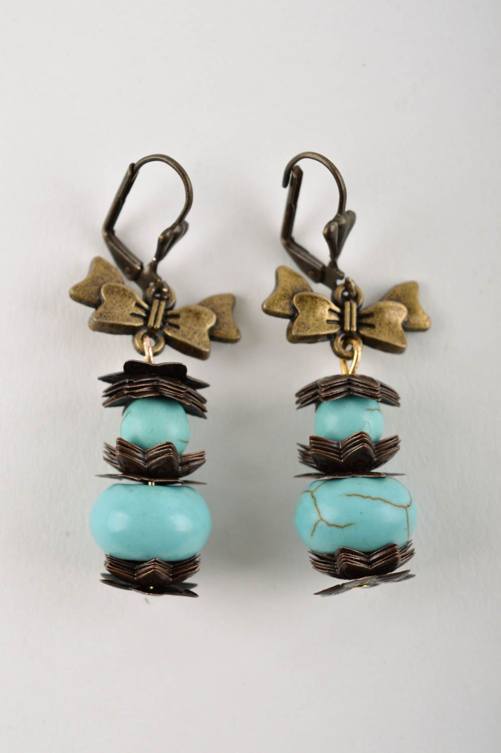 Homemade jewelry designer earrings turquoise earrings cool jewelry gifts for her photo 2