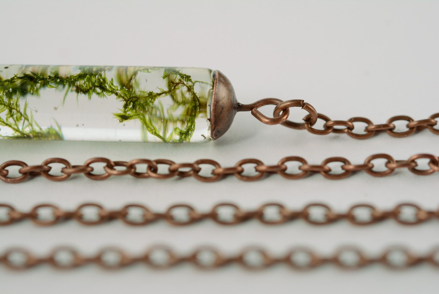 Large transparent handmade neck pendant coated with epoxy photo 5