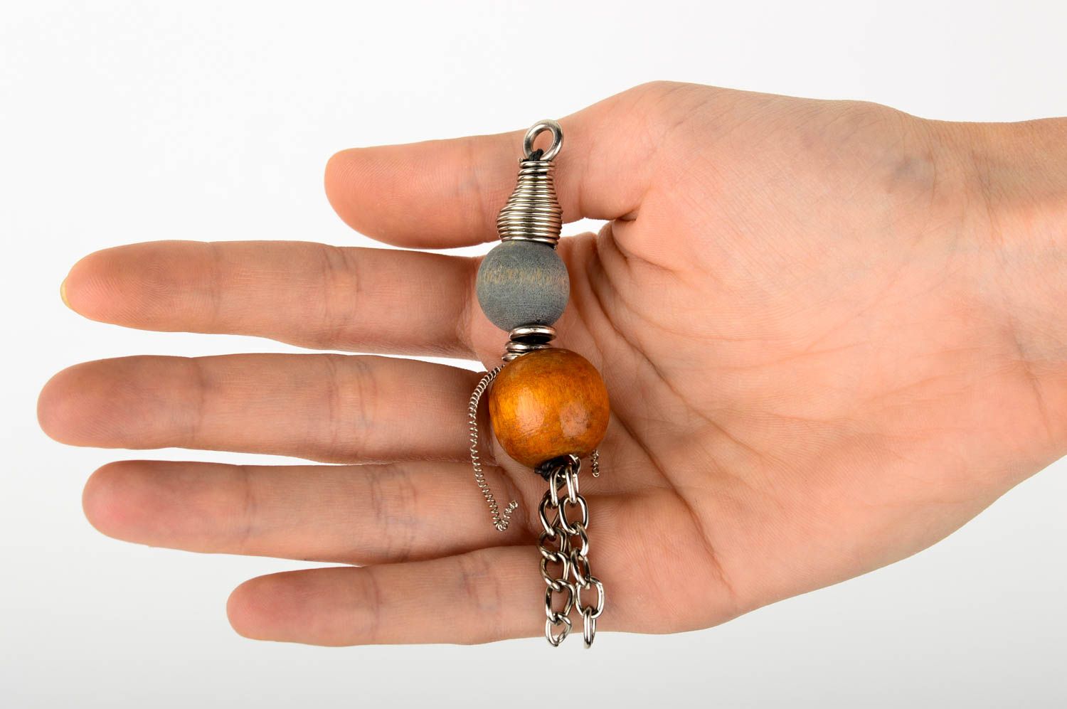 Handmade pendant wooden jewelry designer jewelry beaded pendant fashion jewelry  photo 2