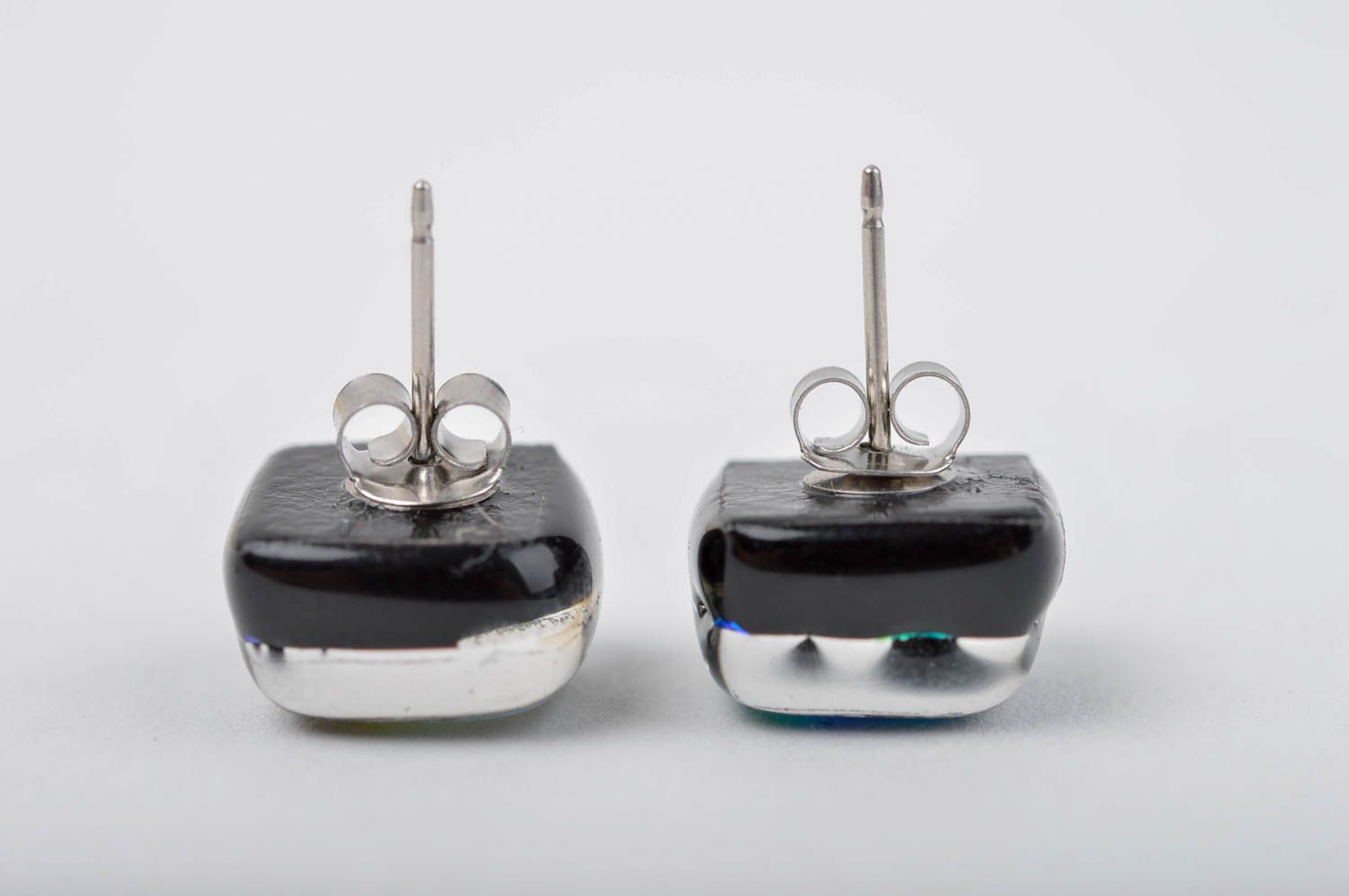 Unusual handmade glass earrings handmade accessories for girls glass art photo 4