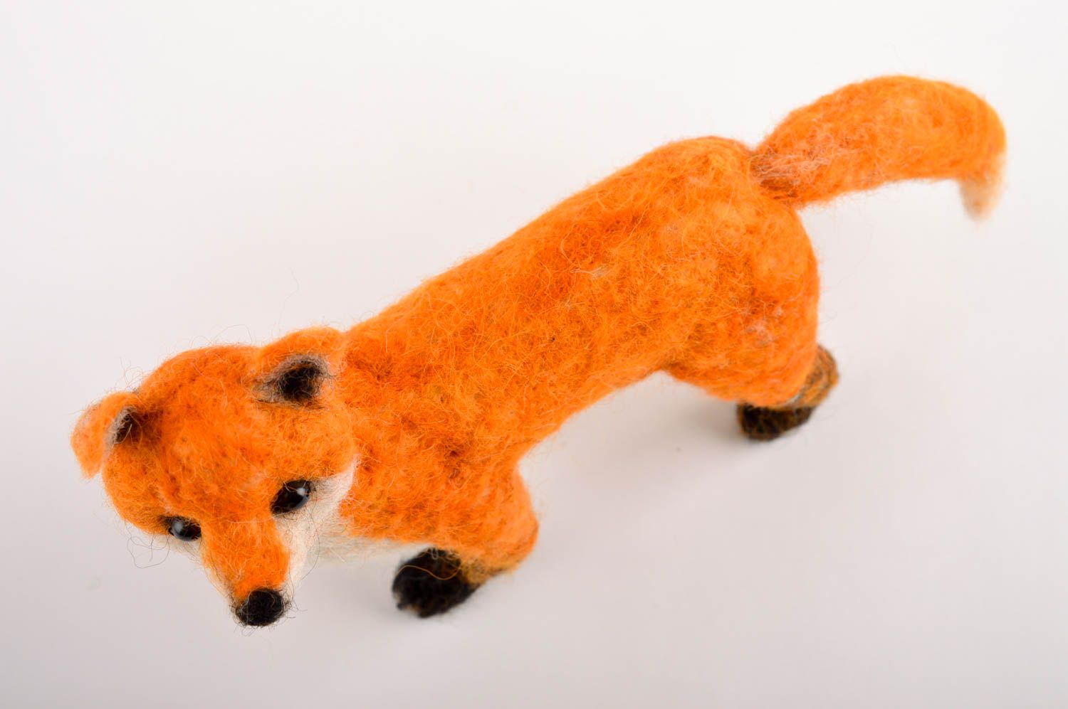 Fuchs Kuscheltier handmade Wolle Spielzeug in Orange weiches Spielzeug für Kind foto 5