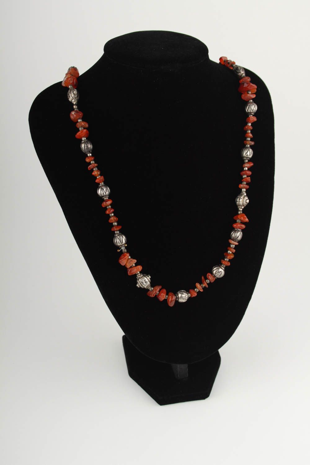 Handmade elegant necklace stylish evening necklace natural stone jewelry photo 1