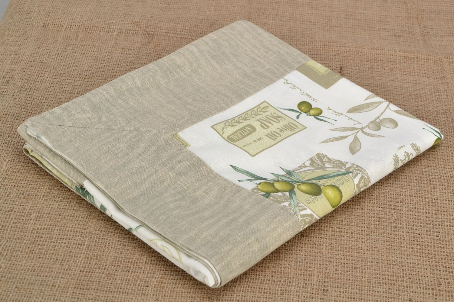 Rectangular fabric tablecloth Olive photo 4