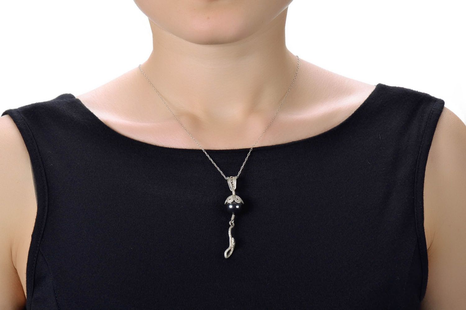 Pingente de prata com Ágata para pescoço jóias de mulher feita à mão  foto 5