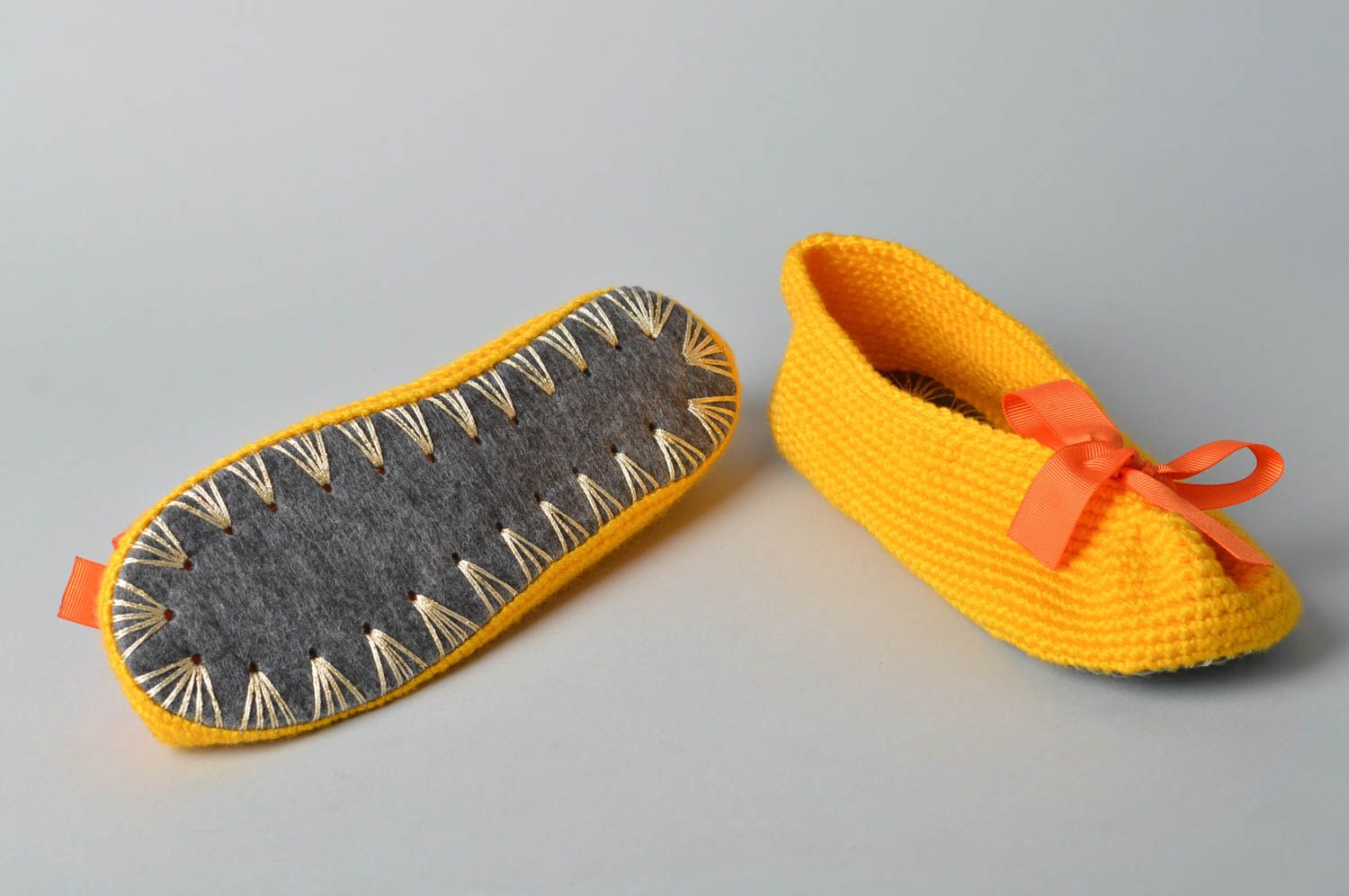 Zapatillas de casa amarillas hechas a mano calzado femenino regalo original foto 2
