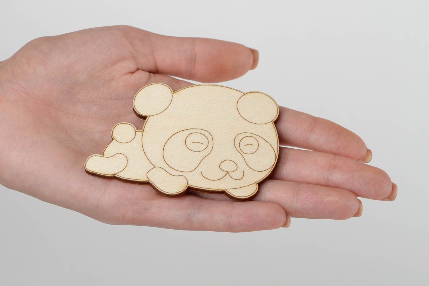 Panda handgemachte schöne Figur zum Bemalen Holz Rohling toll Miniatur Figur  foto 2