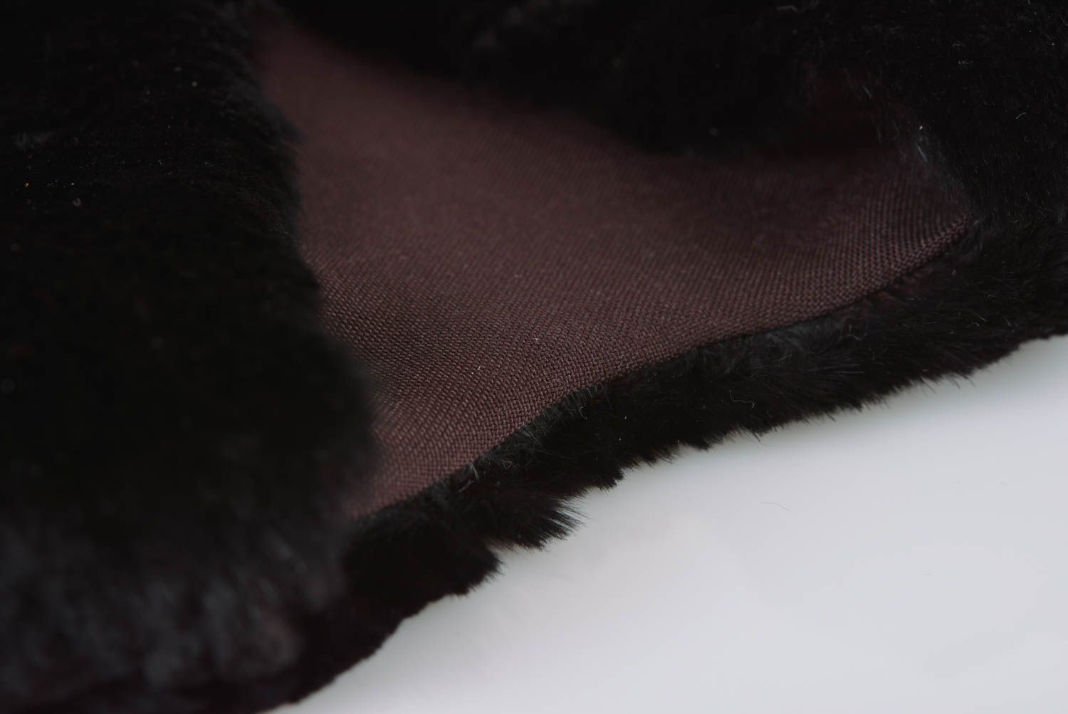 Handmade black warm faux fur vest for kids with big plastic button photo 5