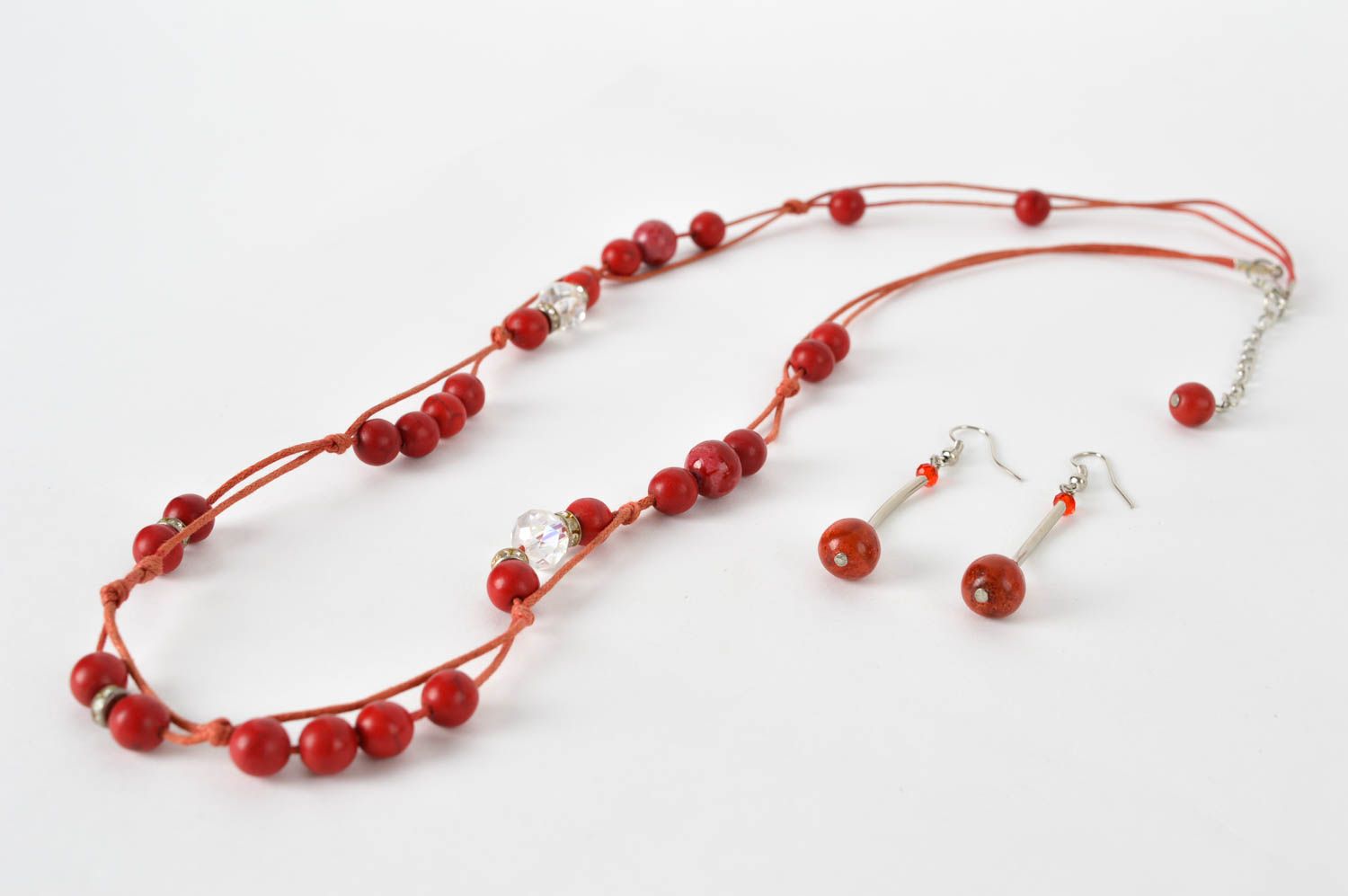 Set di orecchini e collana fatto a mano kit di accessori di turchese dipinto

 foto 2