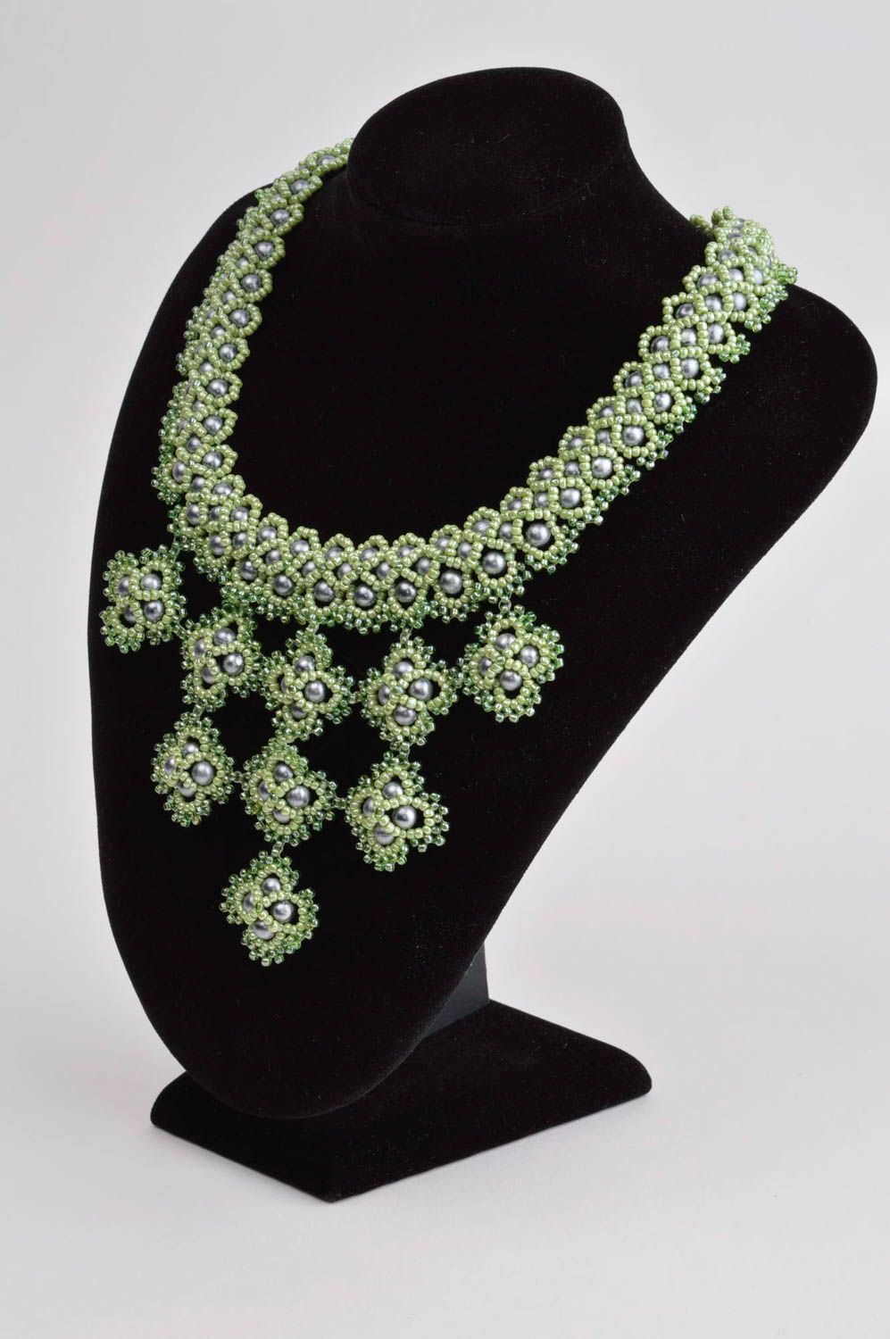 Schmuck Halskette handgemachter Schmuck Accessoire für Frauen Collier Kette grün foto 1