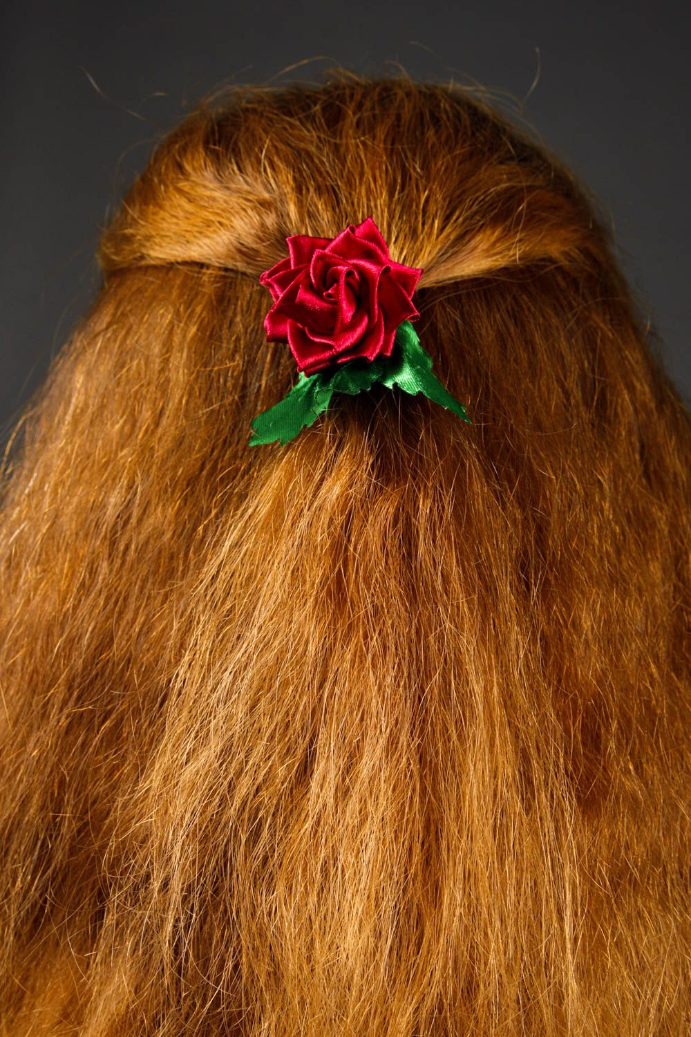 Goma para el pelo hecha a mano accesorio para niña regalo original Flor roja foto 5