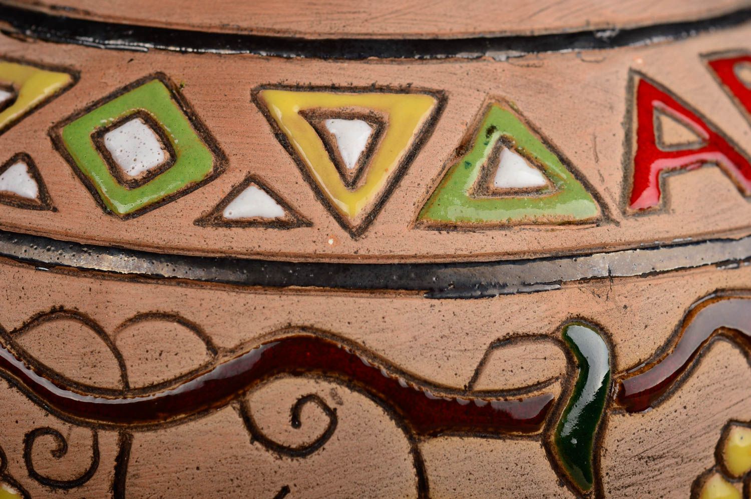 Jarro de cerámica hecho a mano accesorio de cocina elemento decorativo foto 4