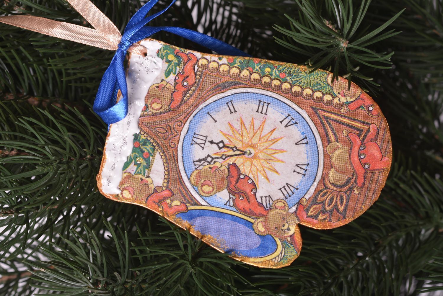 Decoración navideña artesanal elemento decorativo regalo original decoupage  foto 1