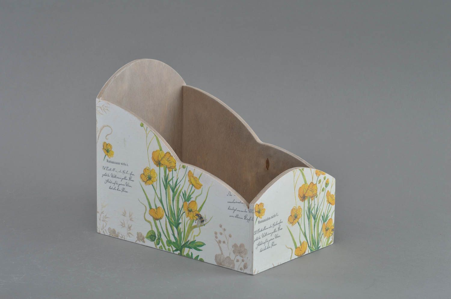 Handmade designer decorative wooden decoupage kitchen storage box for tea bags photo 1