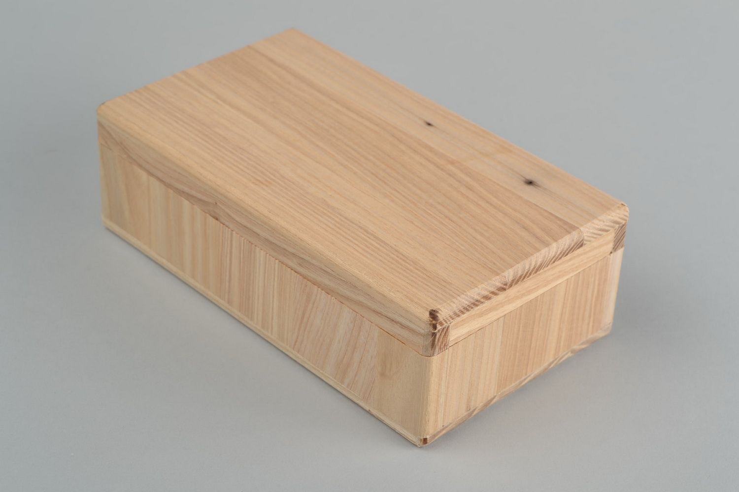 Handmade rectangular blank jewelry box for painting eco ash-tree wood photo 3