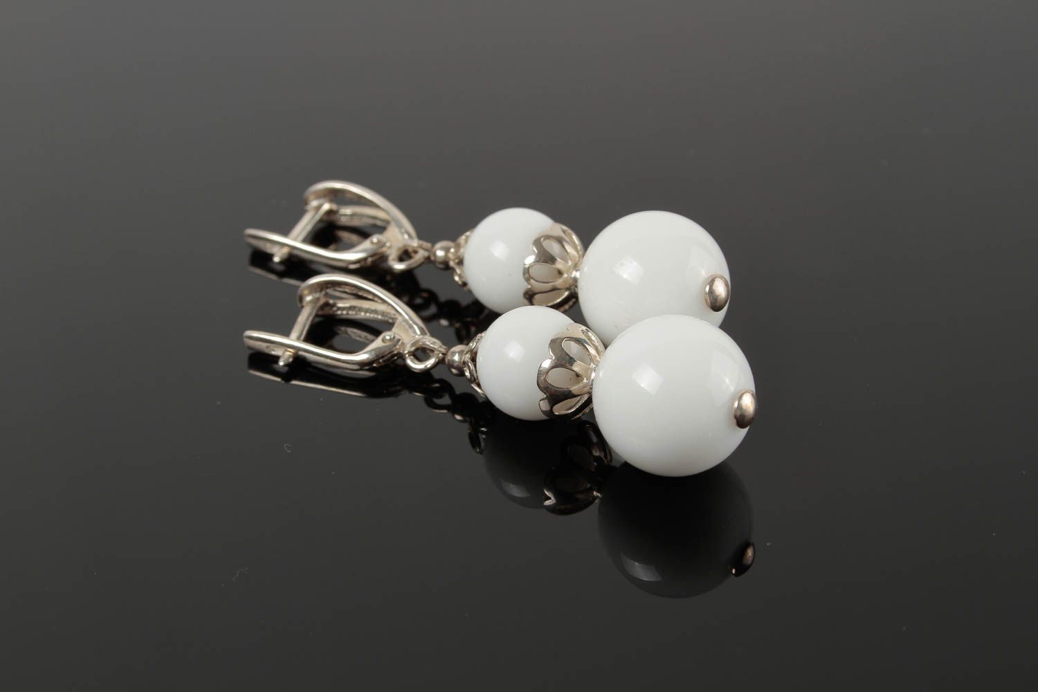 Handgemachter Schmuck Silberne Ohrringe ausgefallener Ohrschmuck Damen Ohrringe foto 2